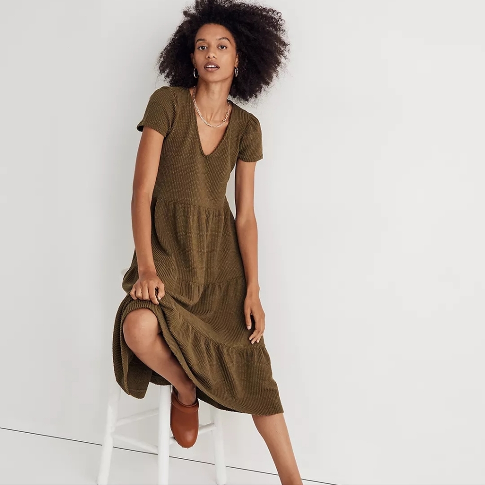 Seersucker midi dress